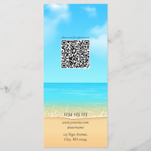 Custom Beach Spa Massage Services Menu Flyer メニュー (裏面)
