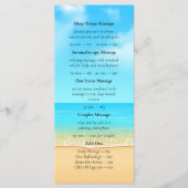 Custom Beach Spa Massage Services Menu Flyer メニュー (正面)