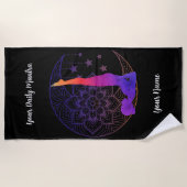 Custom Beach Towel with Name & Mantra | Watercolor ビーチタオル (正面)