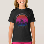 Custom Beach Trip Tropical Palm Trees Kids Tシャツ (正面)