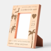 Custom Beach Wedding Tropical Palm Trees Wooden レーザー彫刻フレーム (左)