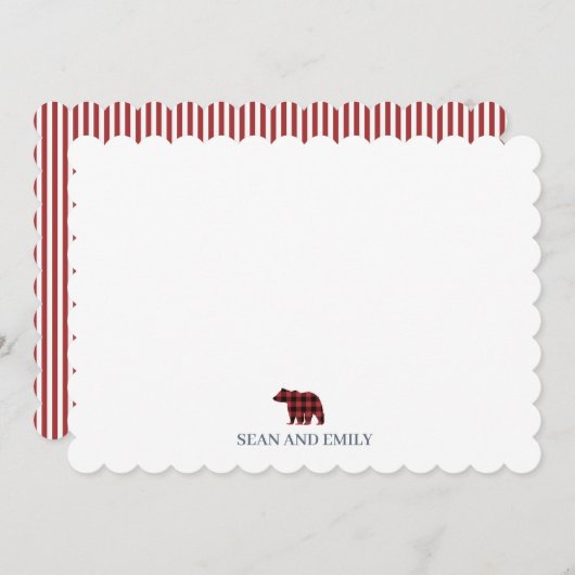 Custom Bear Mountain Christmas Stationary サンキューカード (正面/裏面)