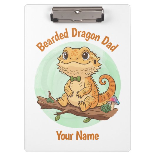 Custom Bearded Dragon Dad Clipboard クリップボード (正面)