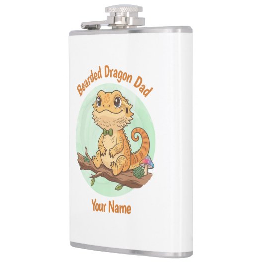 Custom Bearded Dragon Dad Flask フラスク (左)
