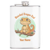 Custom Bearded Dragon Dad Flask フラスク (正面)