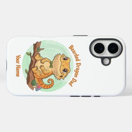 Custom Bearded Dragon Dad iPhone Case Case-Mate iPhoneケース (裏面 (横))