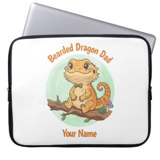 Custom Bearded Dragon Dad Laptop Sleeve ラップトップスリーブ