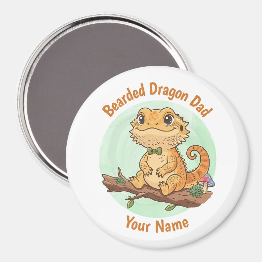Custom Bearded Dragon Dad Magnet マグネット (正面/裏面)
