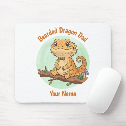 Custom Bearded Dragon Dad Mouse Pad マウスパッド (マウス)