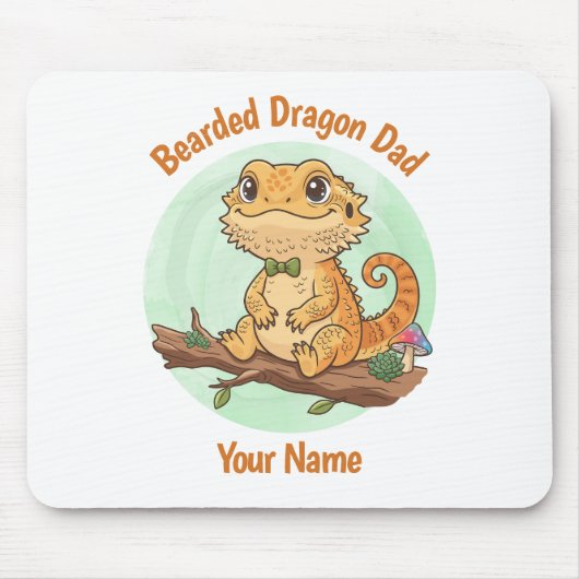 Custom Bearded Dragon Dad Mouse Pad マウスパッド (正面)
