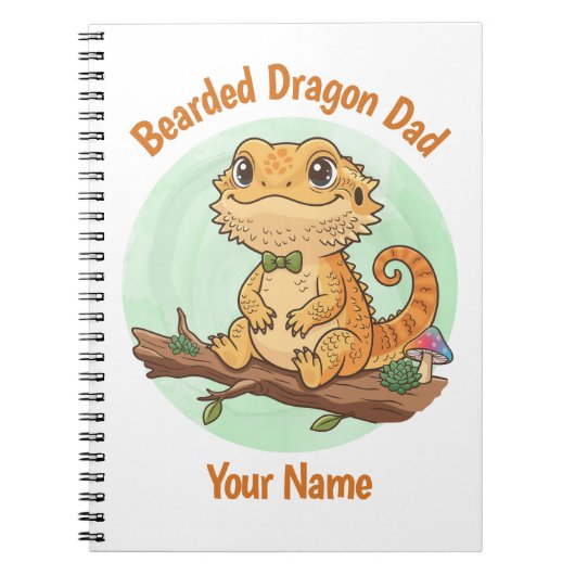 Custom Bearded Dragon Dad Notebook ノートブック (正面)