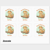 Custom Bearded Dragon Dad Square Sticker スクエアシール (シート)
