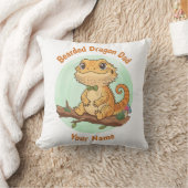 Custom Bearded Dragon Dad Throw Pillow クッション (ブランケット)
