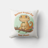 Custom Bearded Dragon Dad Throw Pillow クッション (正面)