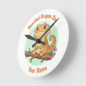 Custom Bearded Dragon Dad Wall Clock ラウンド壁時計 (傾斜)
