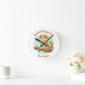 Custom Bearded Dragon Dad Wall Clock ラウンド壁時計 (ホーム)
