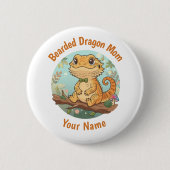 Custom Bearded Dragon Mom Button 缶バッジ (正面)