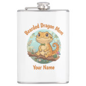 Custom Bearded Dragon Mom Flask フラスク (正面)