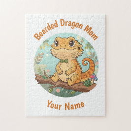 Custom Bearded Dragon Mom Jigsaw Puzzle ジグソーパズル