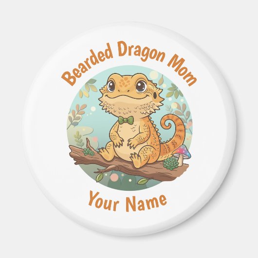 Custom Bearded Dragon Mom Magnet マグネット (正面)