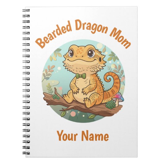 Custom Bearded Dragon Mom Notebook ノートブック (正面)