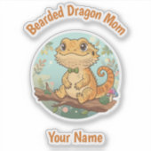Custom Bearded Dragon Mom Sticker シール (正面)