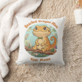 Custom Bearded Dragon Mom Throw Pillow クッション (ブランケット)