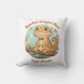 Custom Bearded Dragon Mom Throw Pillow クッション (正面)