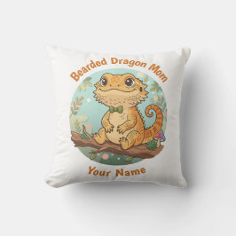 Custom Bearded Dragon Mom Throw Pillow クッション