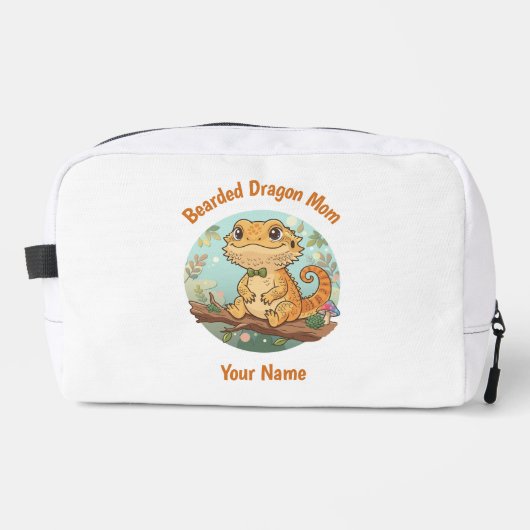 Custom Bearded Dragon Mom Toiletry Bag ドップキット (正面)