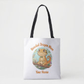 Custom Bearded Dragon Mom Tote Bag トートバッグ (正面)