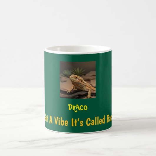 Custom Bearded Dragon Photo Gift コーヒーマグカップ (中央)