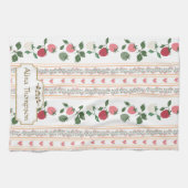 Custom beautiful retro pattern botanical mama キッチンタオル (横)