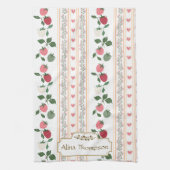 Custom beautiful retro pattern botanical mama キッチンタオル (縦)