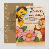 Custom bee baby shower セーブザデート (正面/裏面)