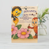 Custom bee baby shower  招待状 (スタンド正面)