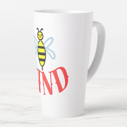 Custom Bee Kind Personalized Gift  カフェラテマグ (右アングル)
