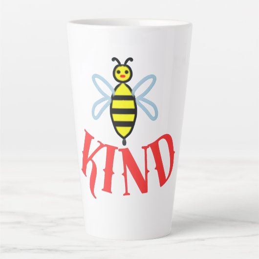 Custom Bee Kind Personalized Gift  カフェラテマグ (正面)
