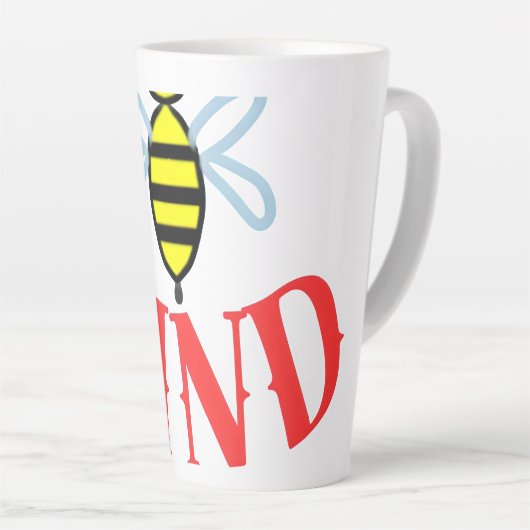 Custom Bee Kind Personalized Gift  カフェラテマグ (右アングル)