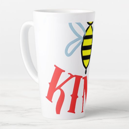 Custom Bee Kind Personalized Gift  カフェラテマグ (左アングル)