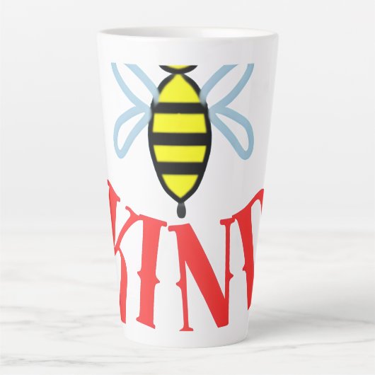Custom Bee Kind Personalized Gift  カフェラテマグ (正面)