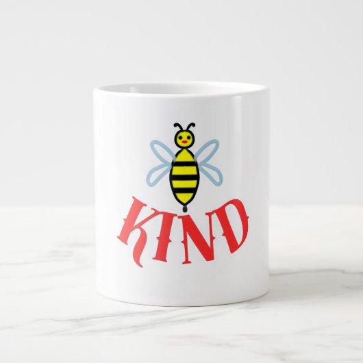 Custom Bee Kind Personalized Gift  ジャンボコーヒーマグカップ (正面)