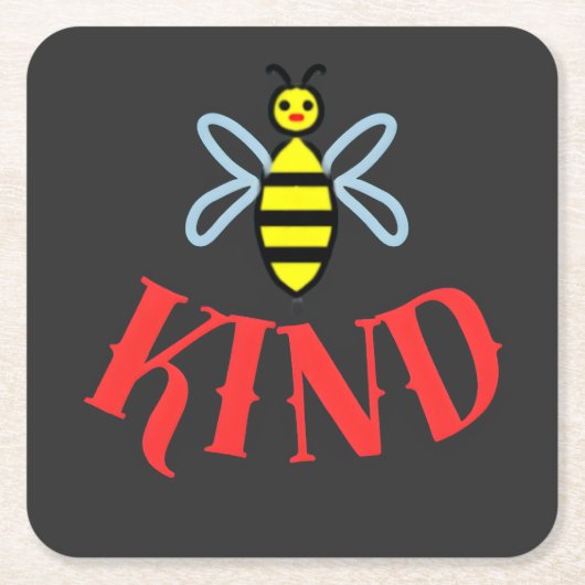 Custom Bee Kind Personalized Gift T-Shirt スクエアペーパーコースター (正面)