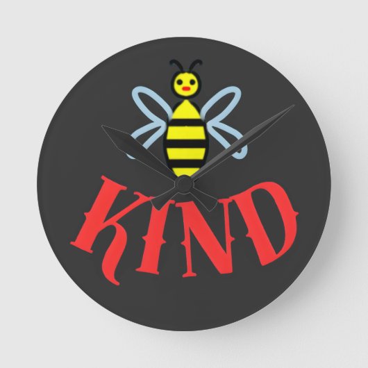 Custom Bee Kind Personalized Gift T-Shirt ラウンド壁時計 (正面)