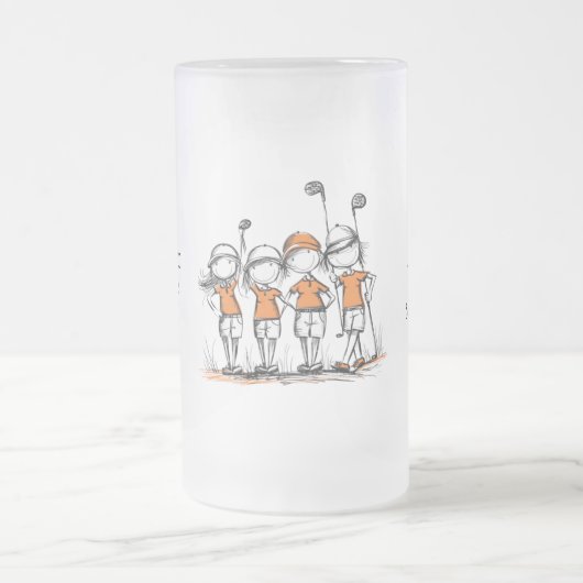 Custom Beer Mug for Ladies Golf League  フロストグラスビールジョッキ (中央)