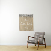 Custom Beige and Silver Birthday Party Photo Booth タペストリー (インサイチュ)