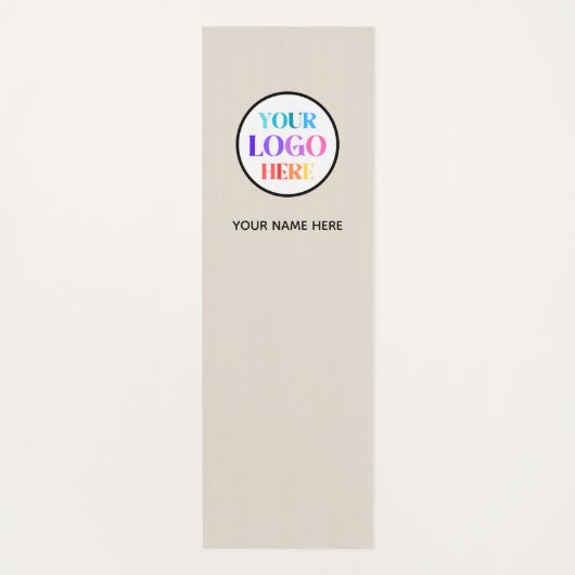 Custom Beige Business Logo Name ヨガマット (正面)