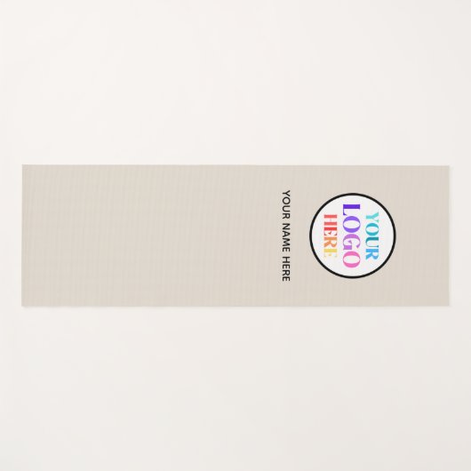 Custom Beige Business Logo Name ヨガマット (正面(横))