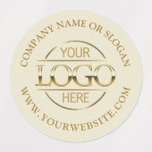 Custom Beige Promotional Company Business Logo ラベル (デザイン1)