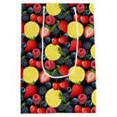 Custom Berries & Citrus Pattern Paper Gift Bag ミディアムペーパーバッグ (裏面)